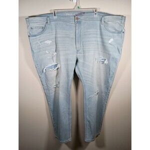 True Nation Jeans Tapered Fit Light Wash Stretch Mens Big and Tall Size 60 x 30